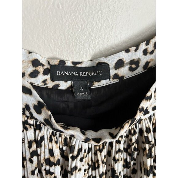 Banana Republic Pleated Cheetah Animal Print Skirt Women’s 4 Flounce Mini Skirt - Picture 7 of 8